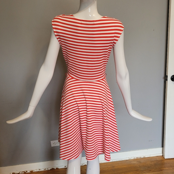 Eva Franco Striped Dress with Collar Detail, GUC, Size 4 - Picture 4 of 8